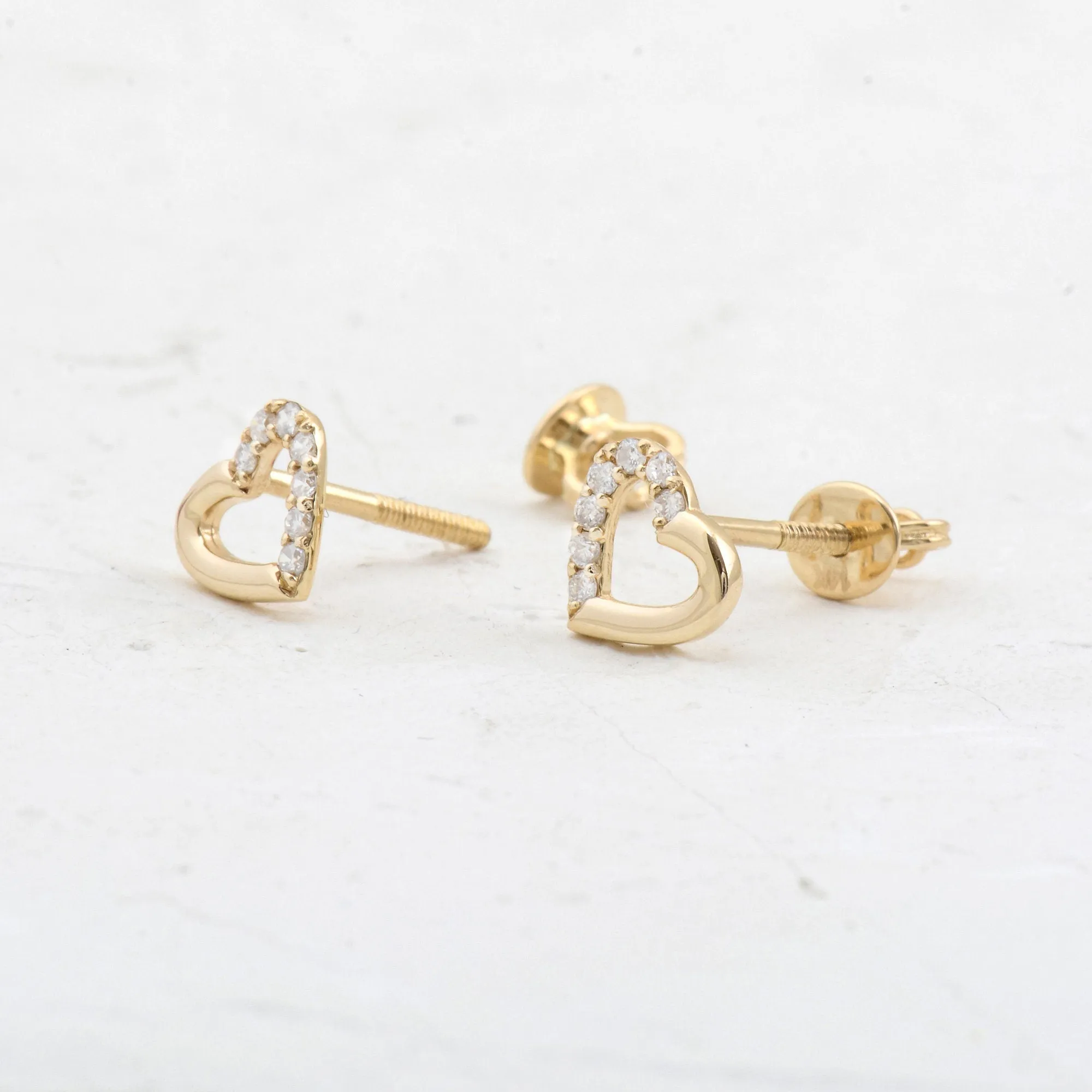 0.12CTW Moissanite Heart Cut Stud Earrings