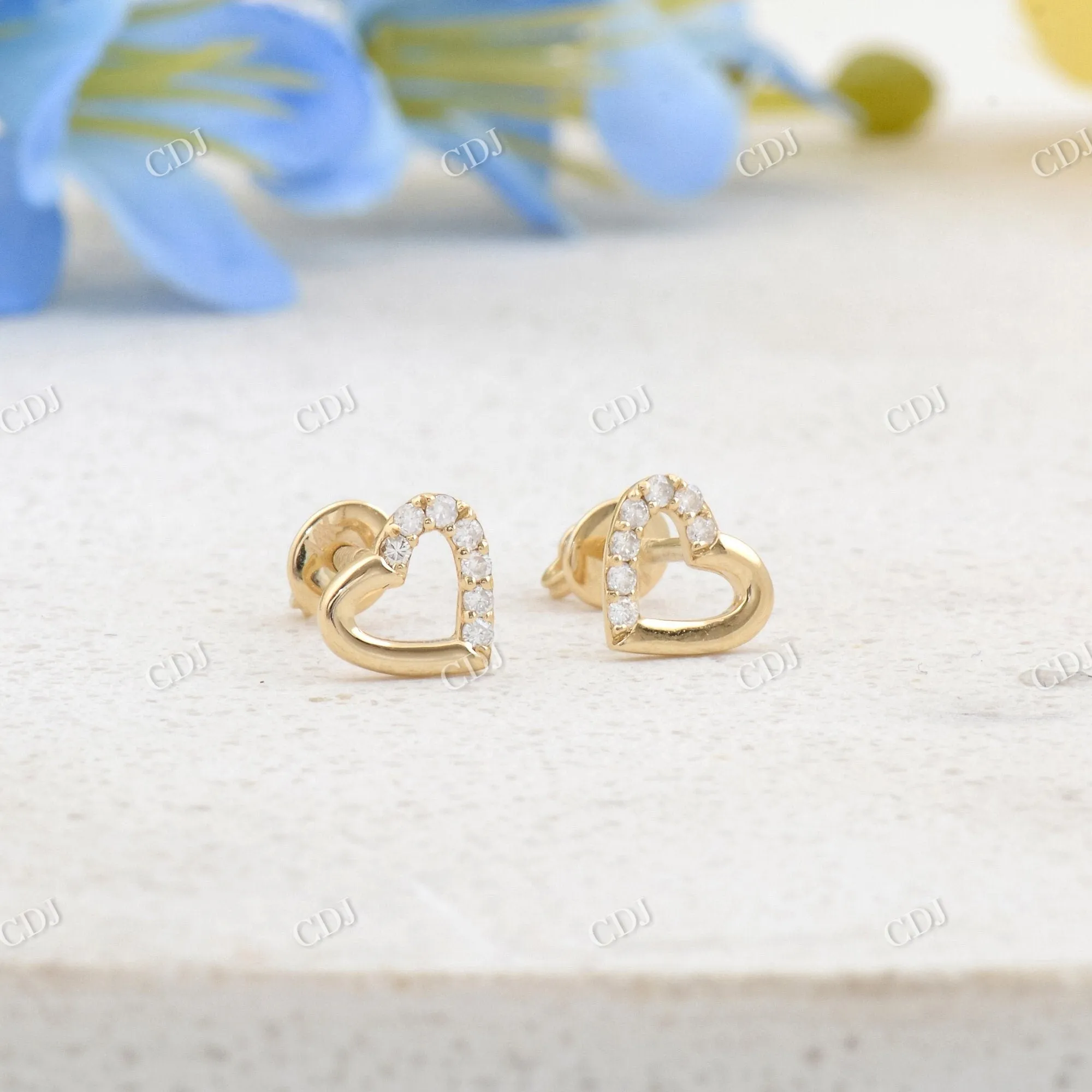 0.12CTW Moissanite Heart Cut Stud Earrings