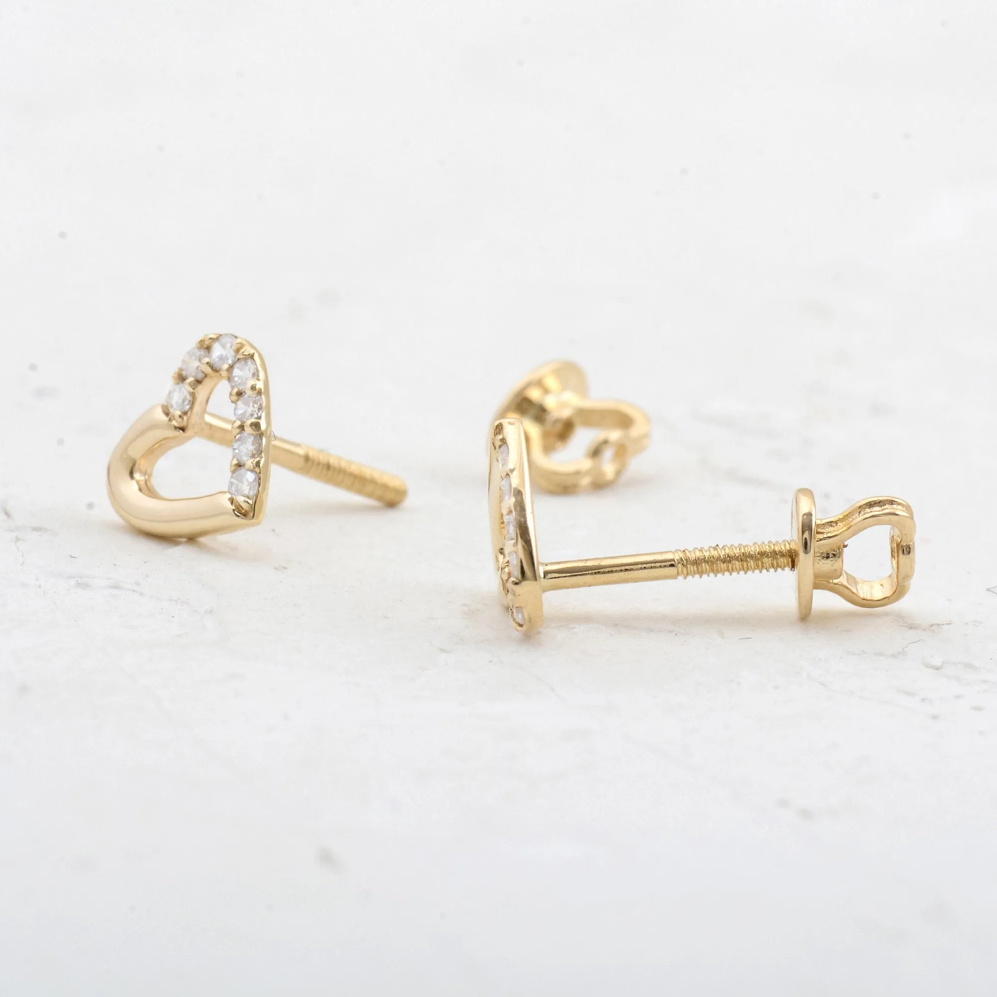 0.12CTW Moissanite Heart Cut Stud Earrings