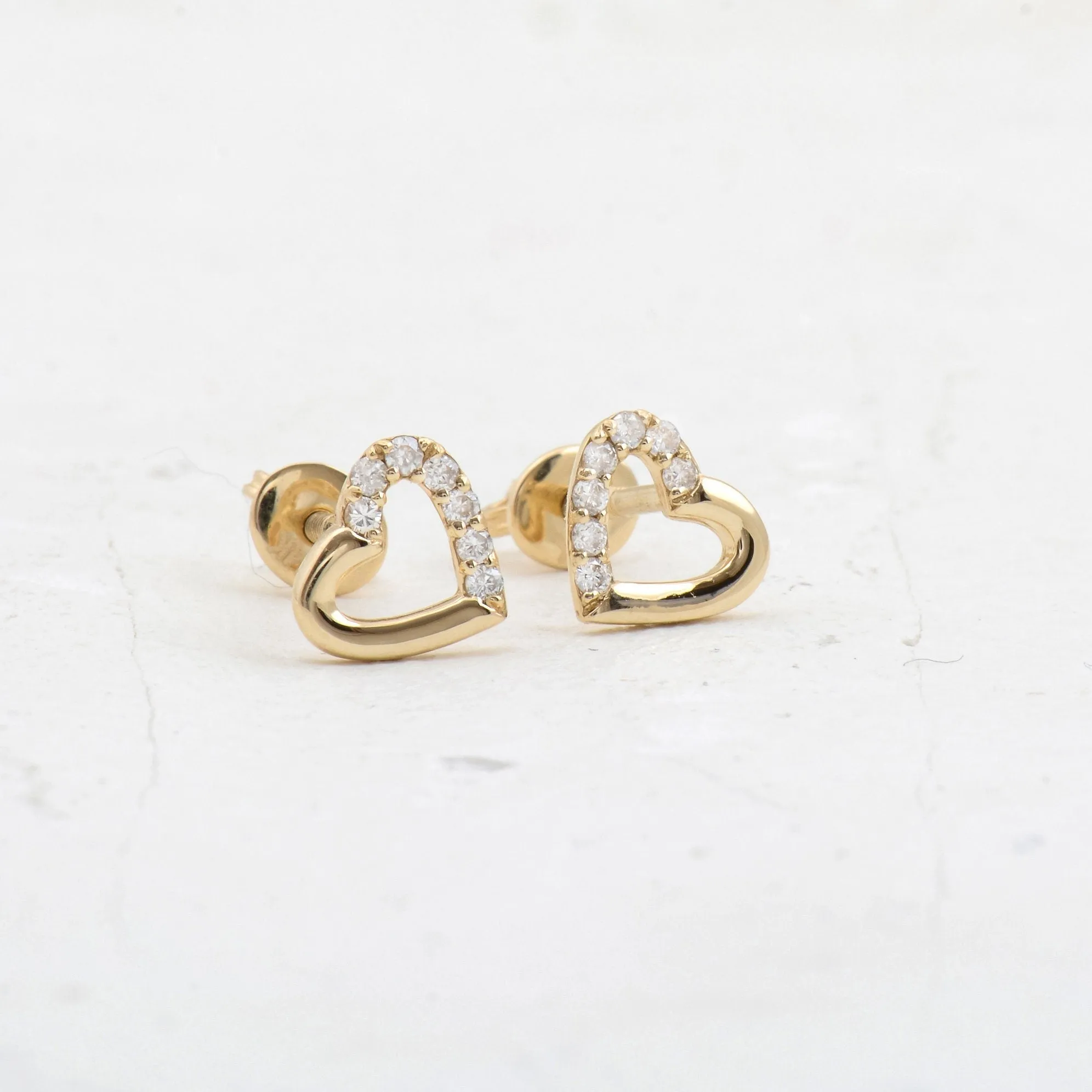0.12CTW Moissanite Heart Cut Stud Earrings