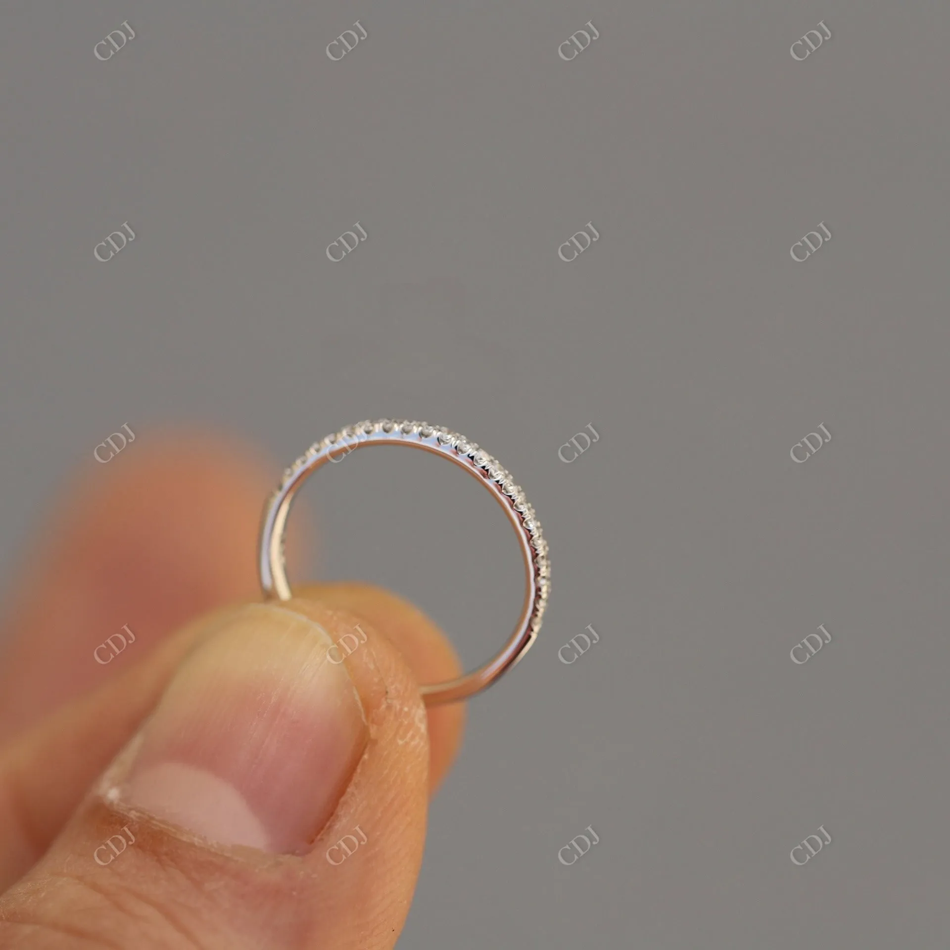 0.15CTW White Gold CVD Diamond Wedding Band