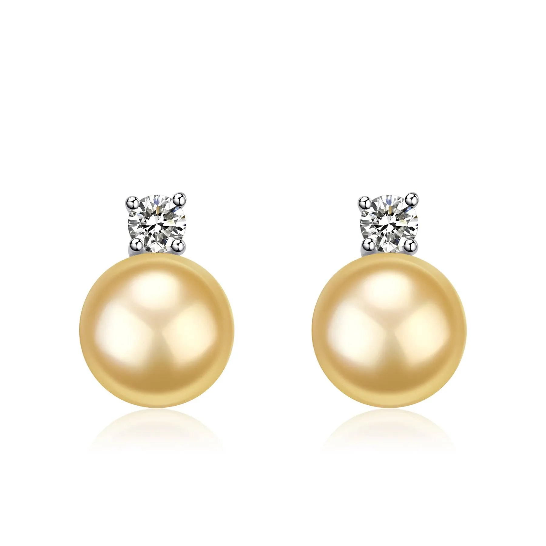 10-12mm Golden South Sea Pearl & 18K Gold Sasha Earrings