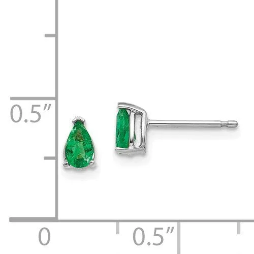 14KT GOLD 0.40 CTW PEAR SHAPE EMERALD EARRINGS