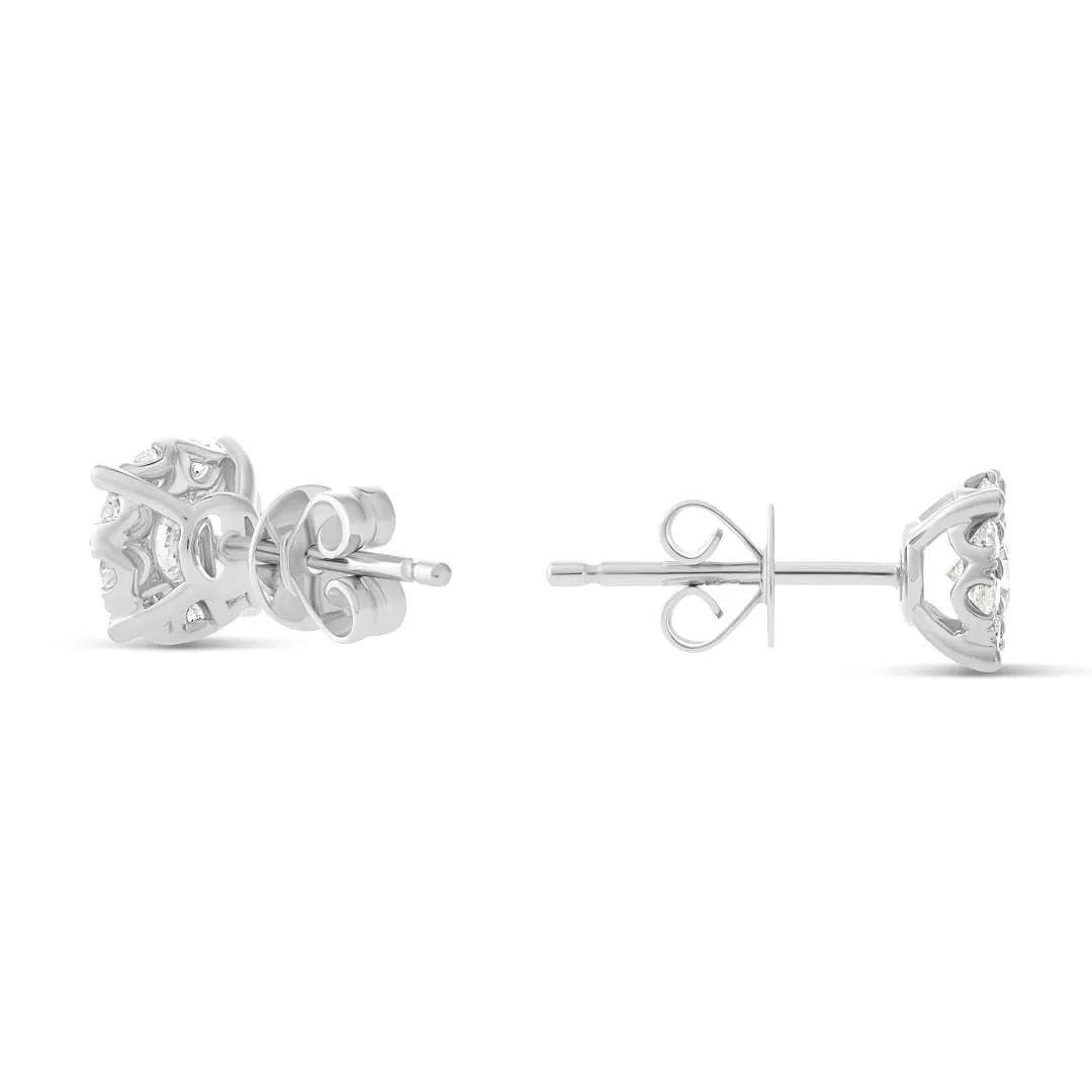 18k 0.20ct carat Cluster Diamond Stud Earrings