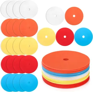 20 Pcs 6 Inch Flat Cones Spot Markers, Non-Skid Floor Hole Spot Markers, Soccer Cones Field Court Markers, Flat Discs Training Field Cones for Sports Speed Agility Practice, 5 Colors