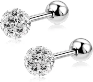 20G Stud Earrings Set for Women Girls Sensitive Ears with Screw on Backs Tragus Cartilage Jewelry