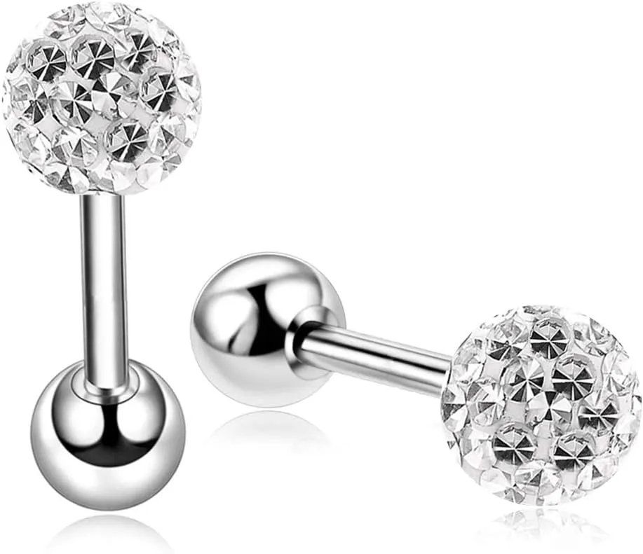 20G Stud Earrings Set for Women Girls Sensitive Ears with Screw on Backs Tragus Cartilage Jewelry