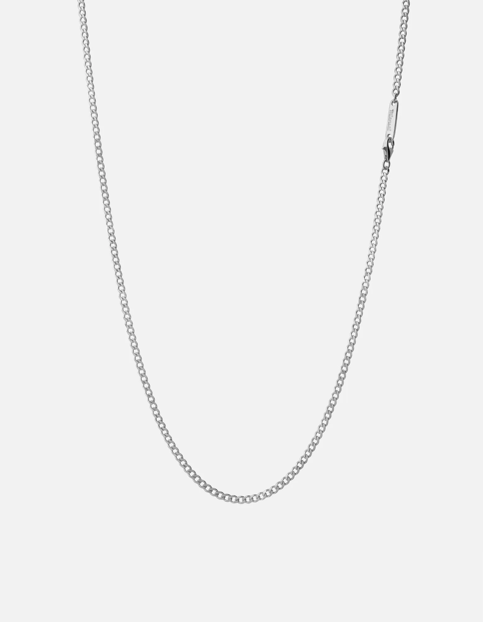 3mm Cuban Chain Necklace, Sterling Silver