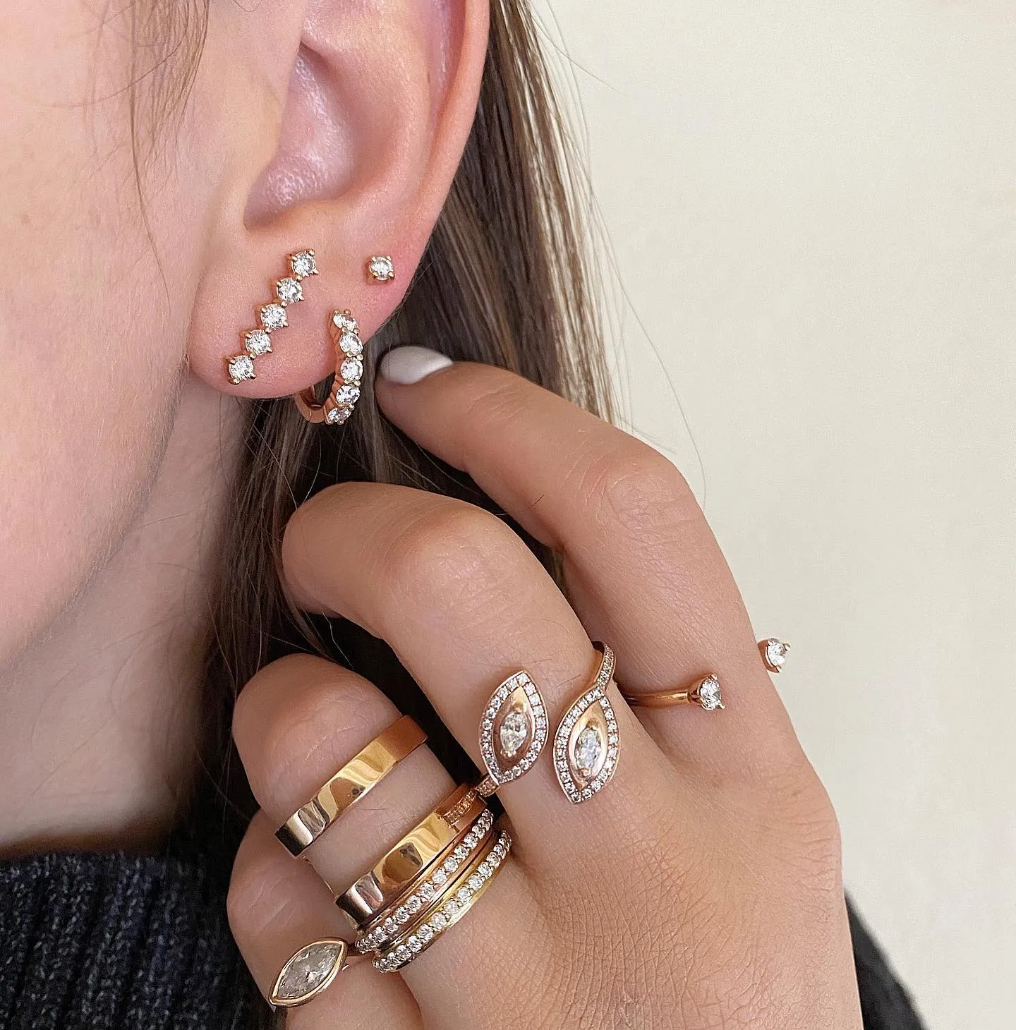5 Diamond Stud Earrings