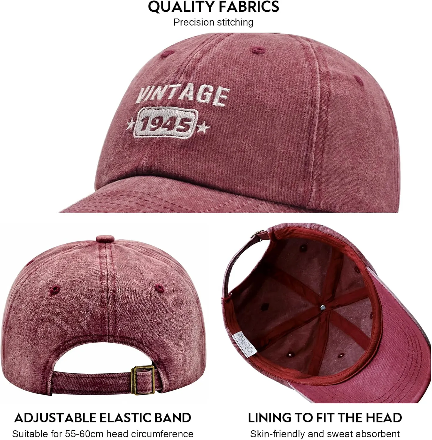 80th Birthday Gifts for Men Women, Happy 80th Birthday Decorations - Embroidered Baseball Cap Adjustable
