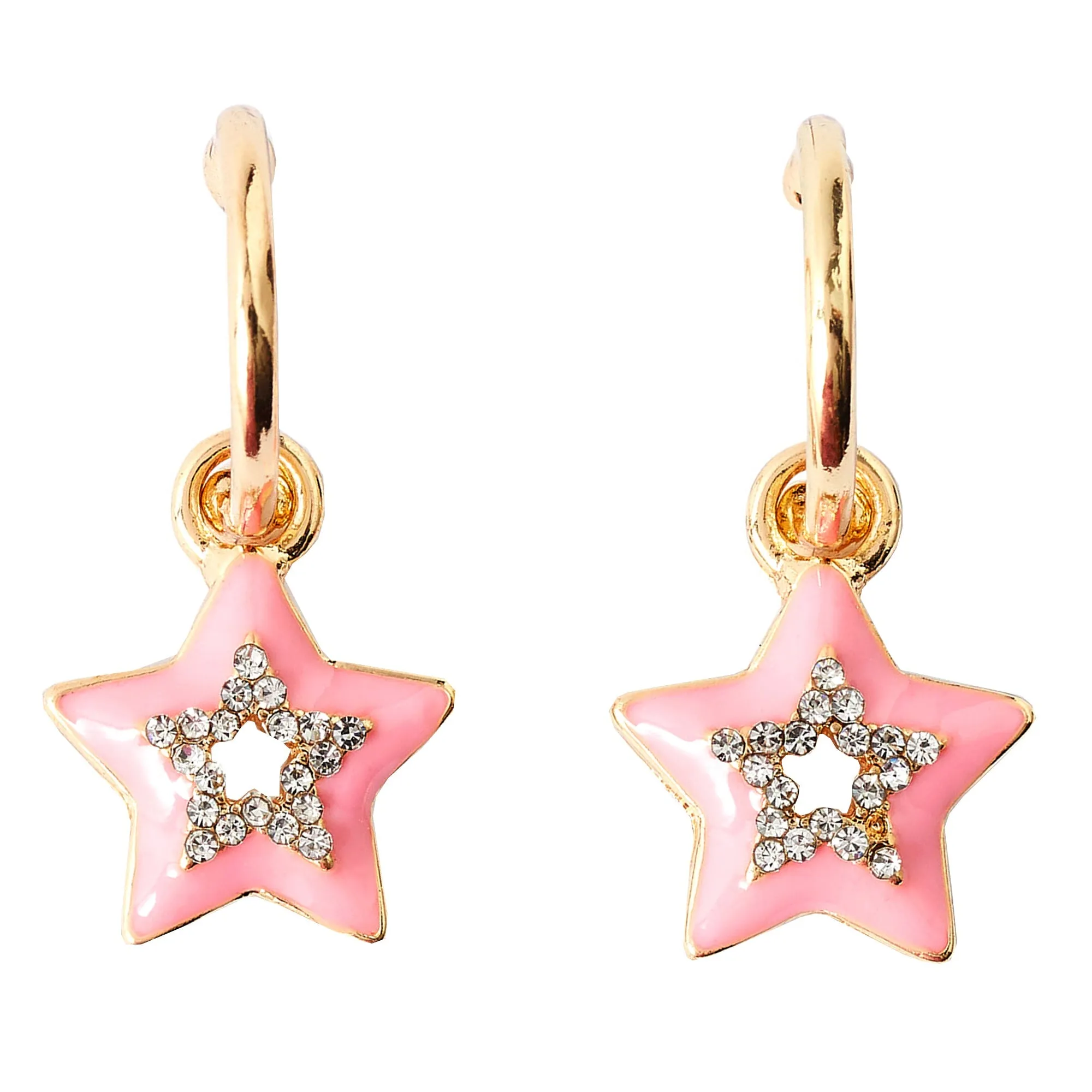 90S Flashback Star Enamel Pave Hoop