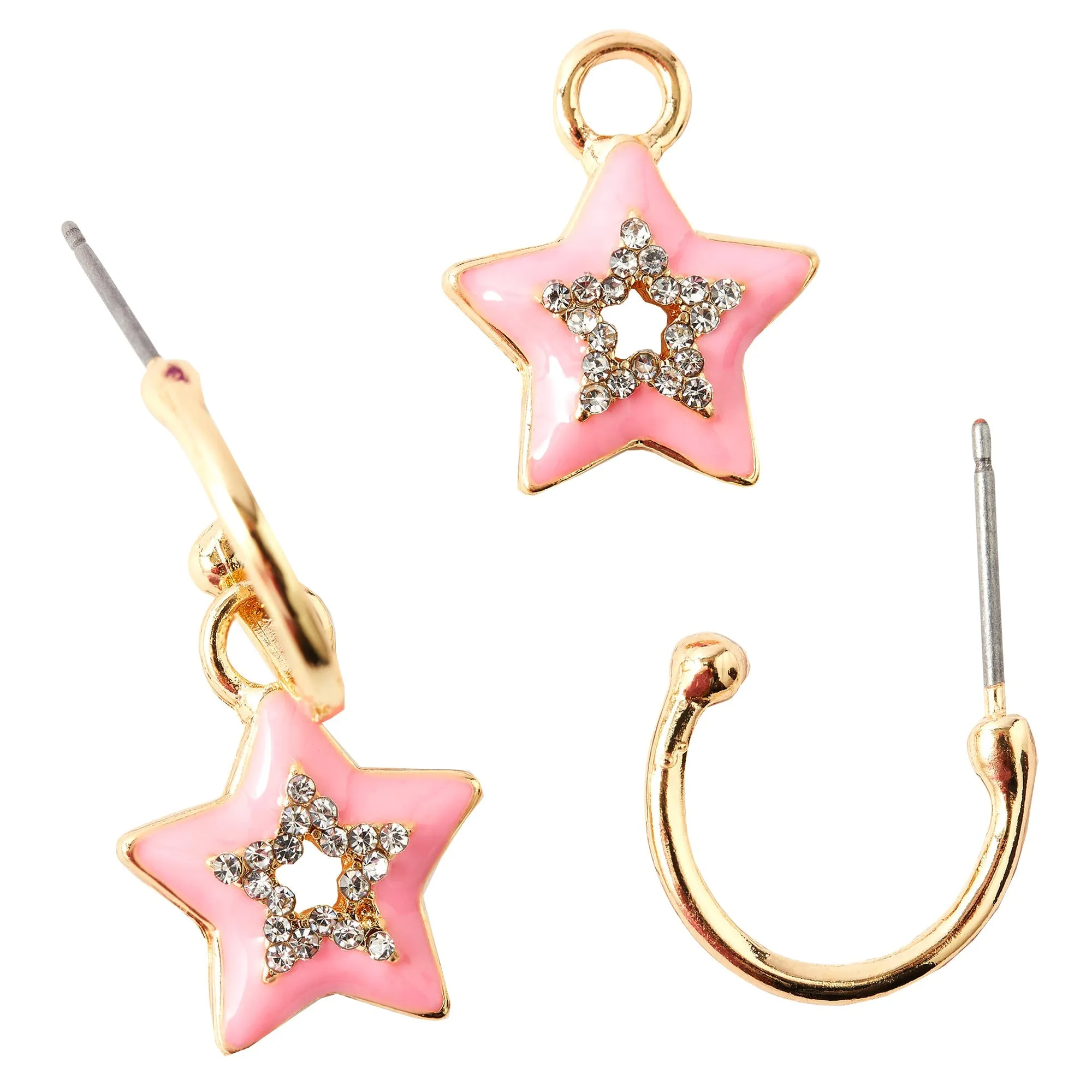 90S Flashback Star Enamel Pave Hoop