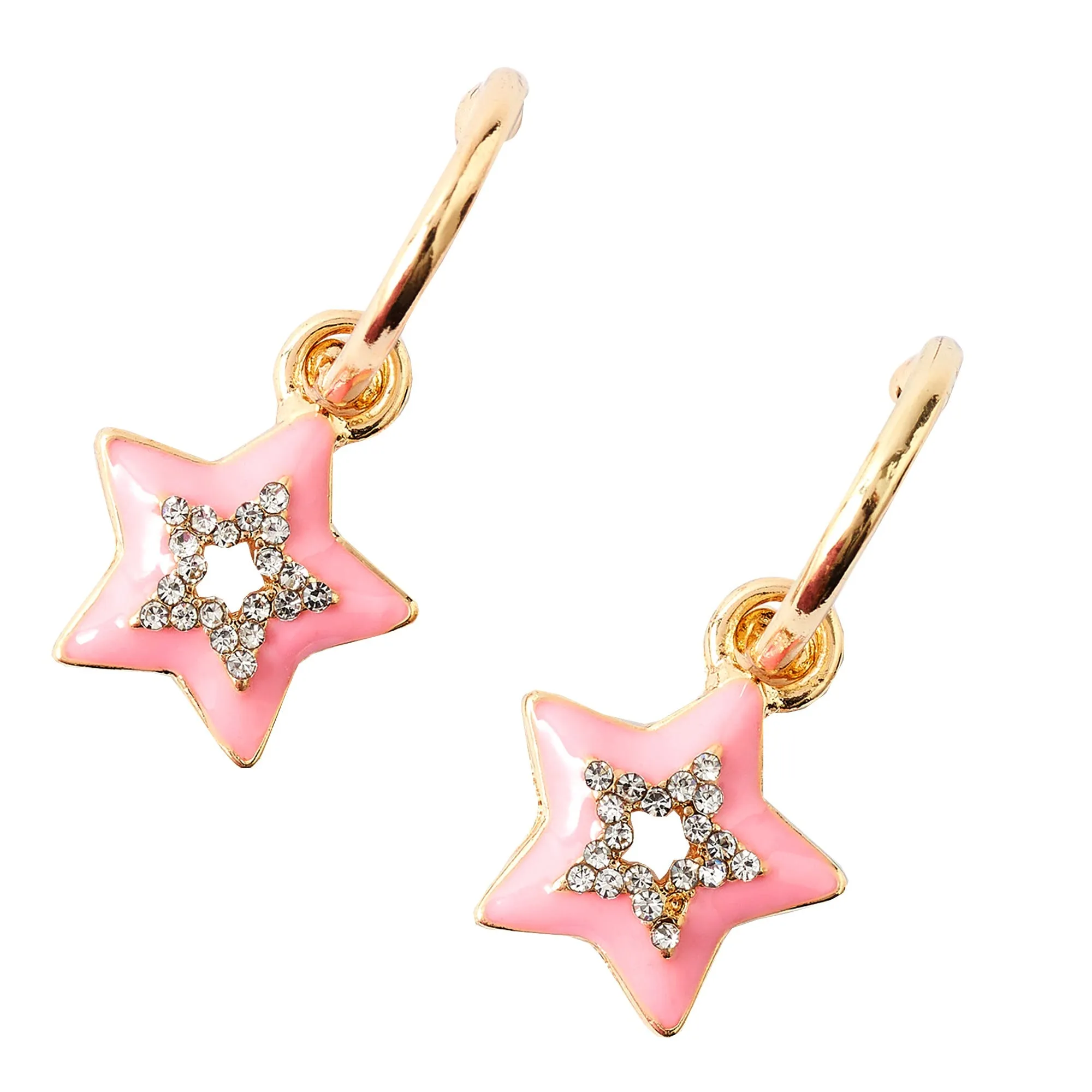 90S Flashback Star Enamel Pave Hoop