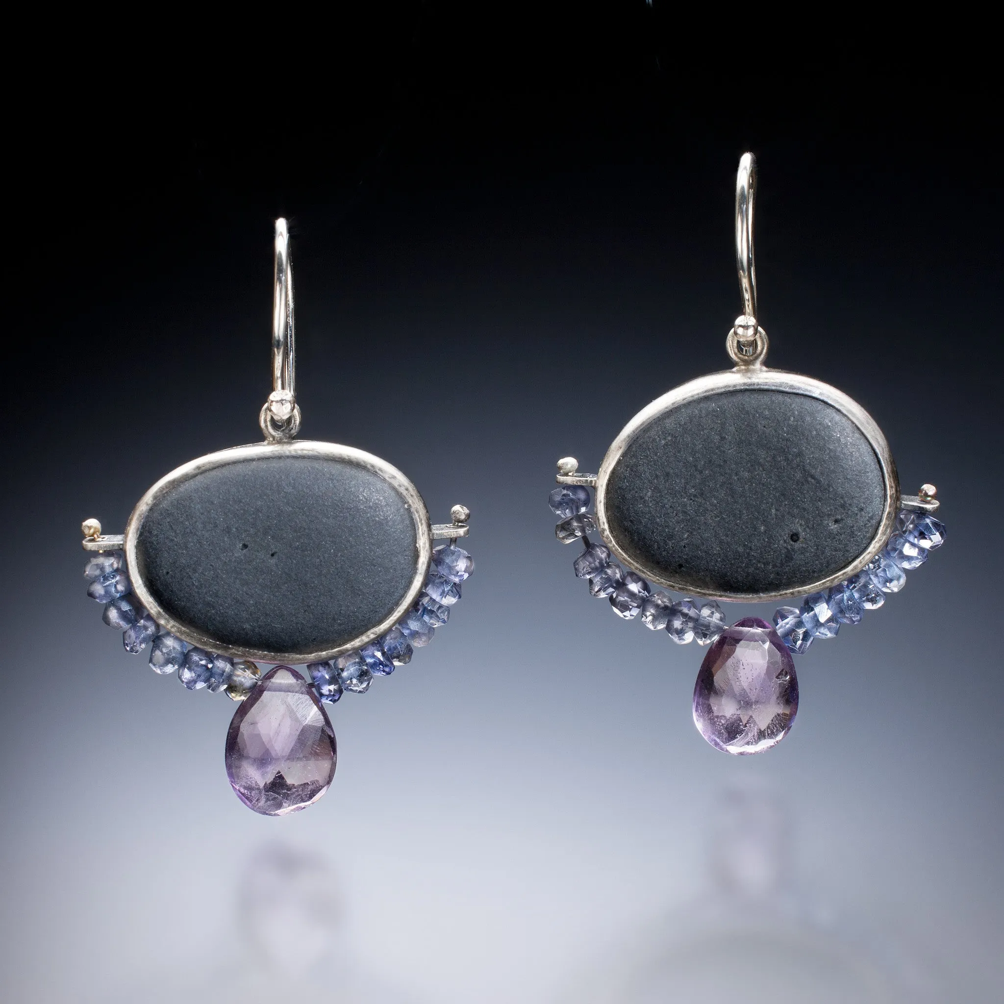 Amethyst Rock Earrings