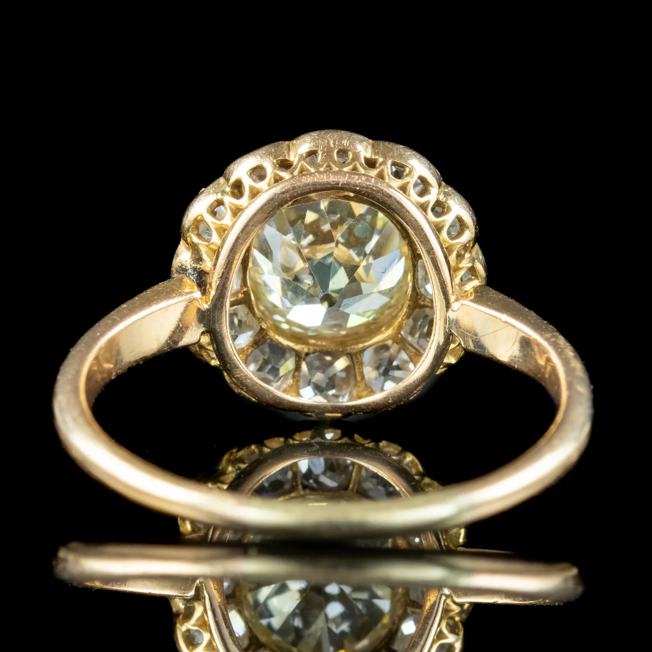 Antique Victorian Fancy Diamond Daisy Cluster Ring 2.7ct Total