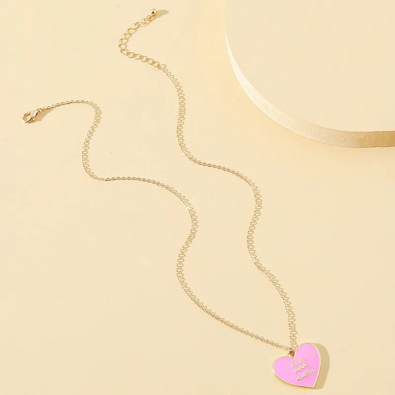 Aquarius Constellation Drop Glaze Necklace - Elegant and Minimalistic Design