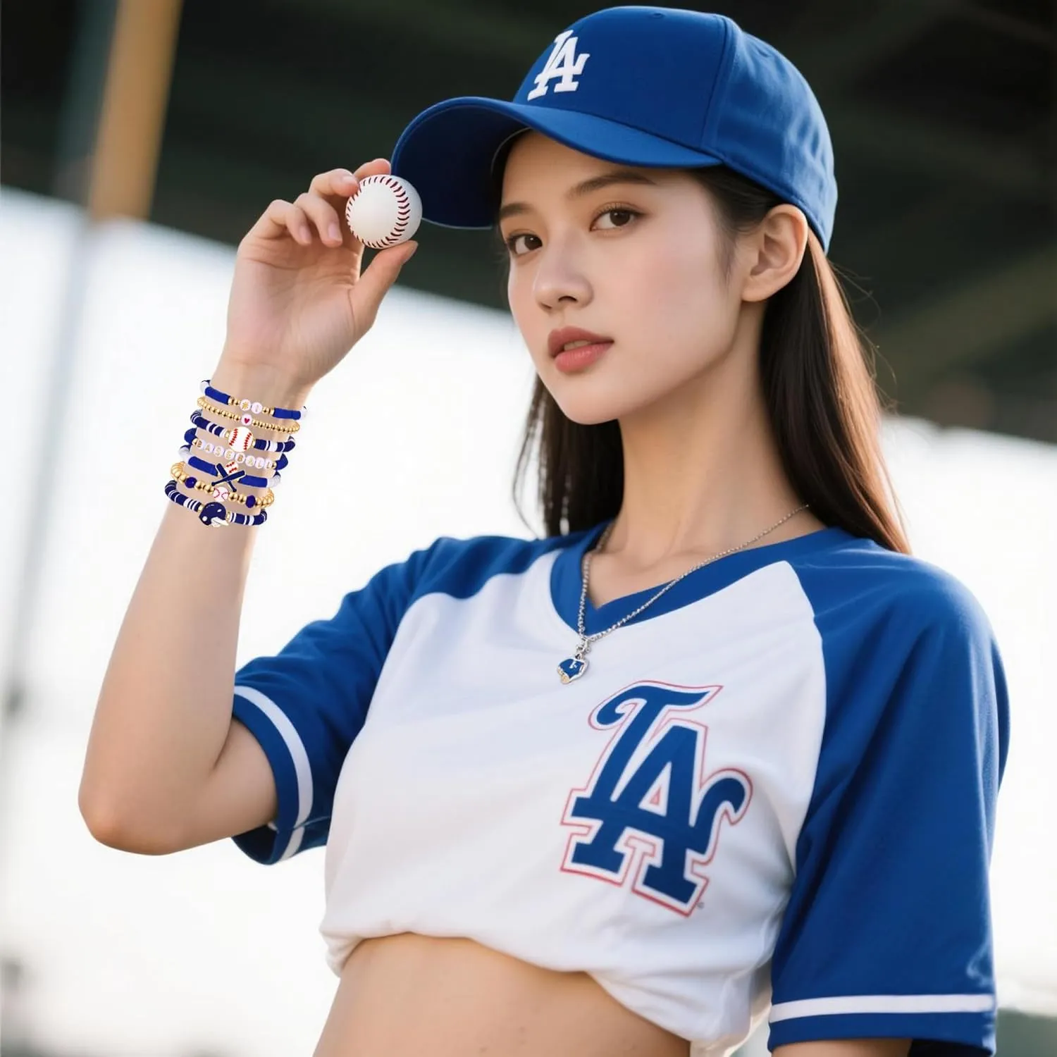 Baseball Bracelet for Women Game Day Bracelet Stack Red White Preppy Heishi Bracelets Sport Team Softball Baseball Mom Accessories Outfit Party Favors Gifts