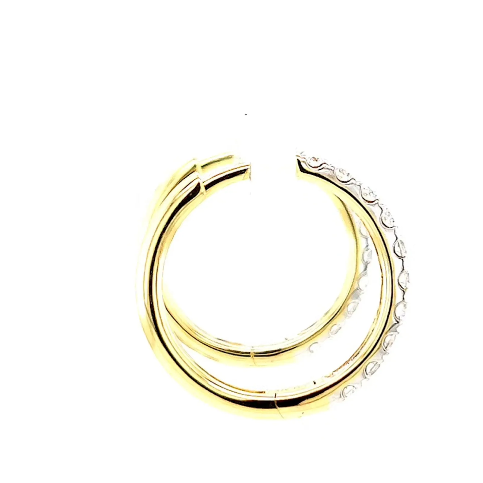 Celebration 9ct Two Tone Gold Round Brilliant Cut 1/2 CARAT tw of Lab Grown Diamonds Huggie Earrings
