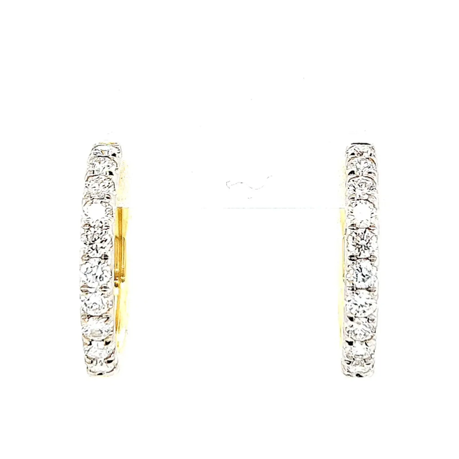 Celebration 9ct Two Tone Gold Round Brilliant Cut 1/2 CARAT tw of Lab Grown Diamonds Huggie Earrings