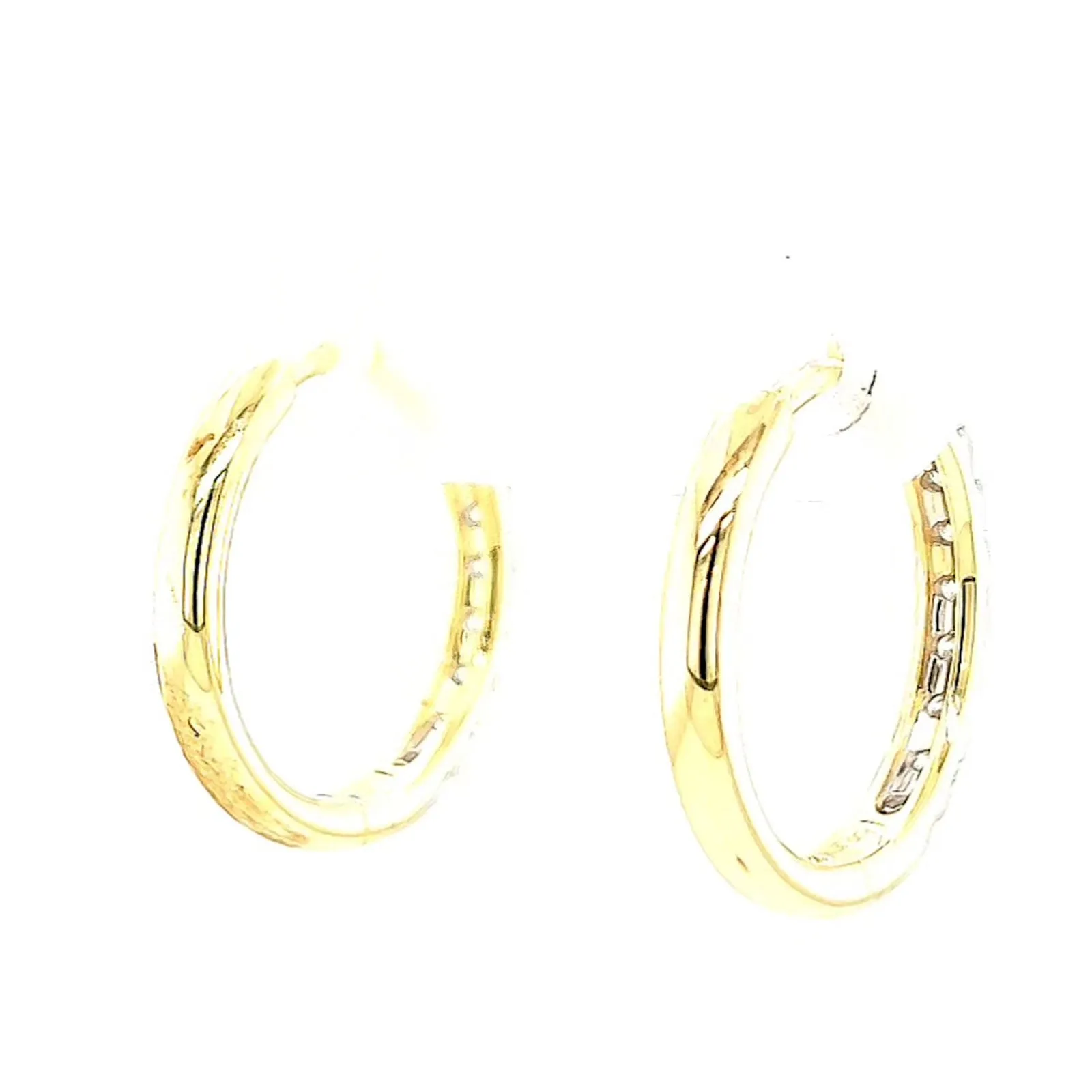 Celebration 9ct Two Tone Gold Round Brilliant Cut 1/2 CARAT tw of Lab Grown Diamonds Huggie Earrings