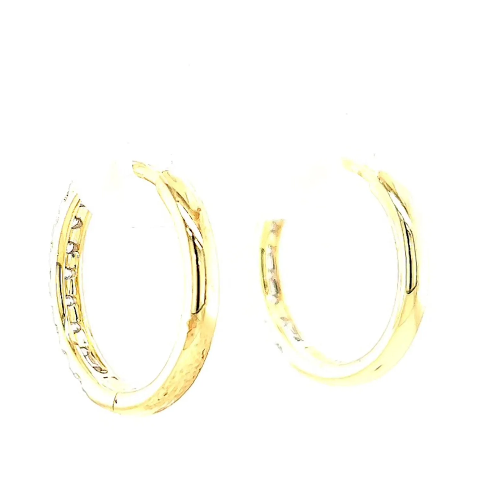 Celebration 9ct Two Tone Gold Round Brilliant Cut 1/2 CARAT tw of Lab Grown Diamonds Huggie Earrings