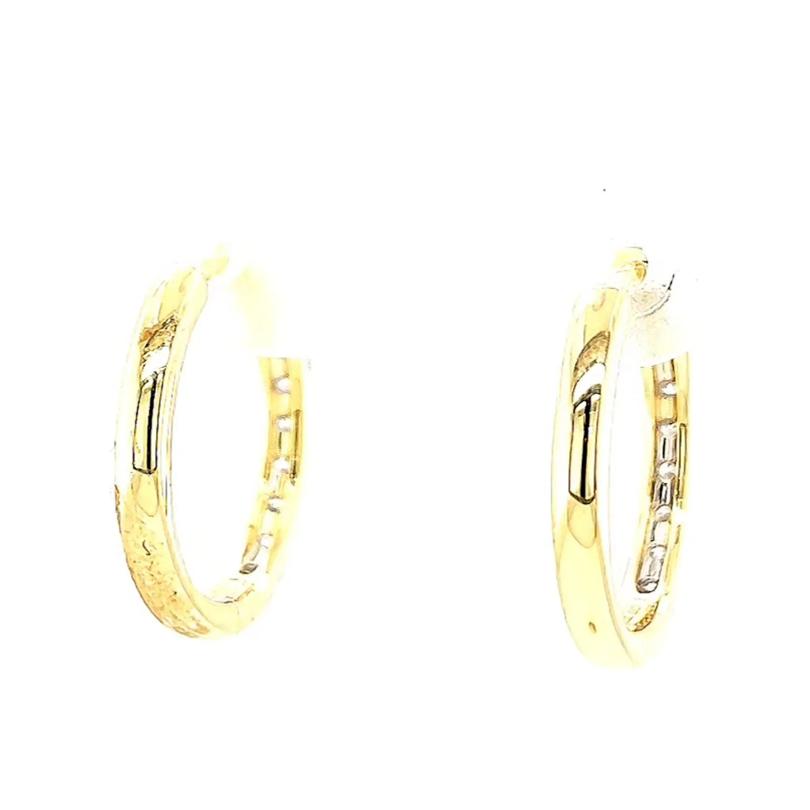 Celebration 9ct Two Tone Gold Round Brilliant Cut 1/2 CARAT tw of Lab Grown Diamonds Huggie Earrings