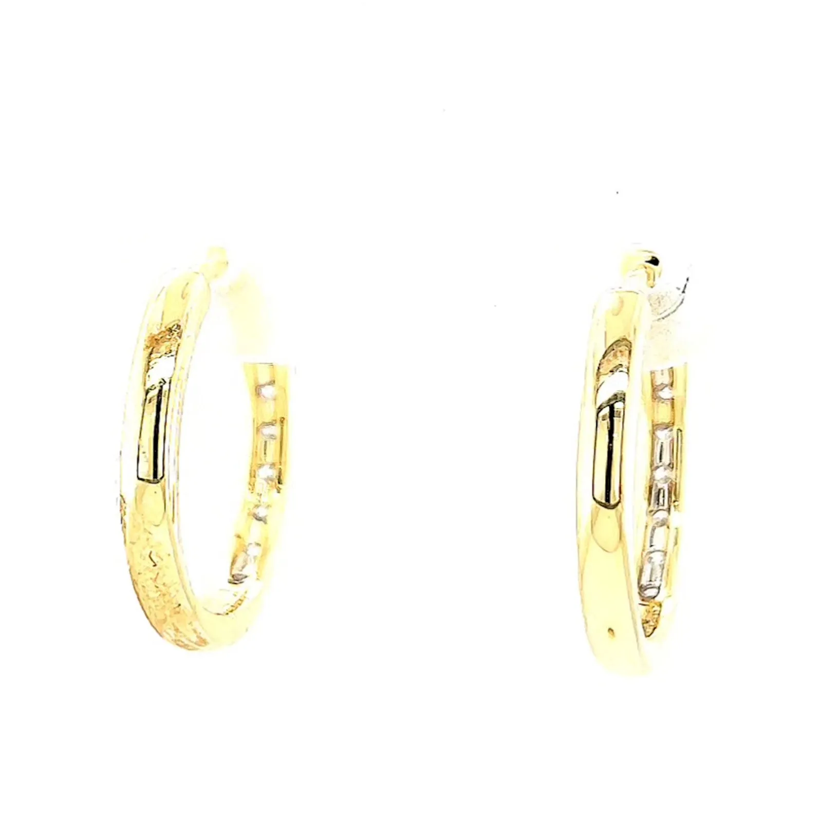 Celebration 9ct Two Tone Gold Round Brilliant Cut 1/2 CARAT tw of Lab Grown Diamonds Huggie Earrings