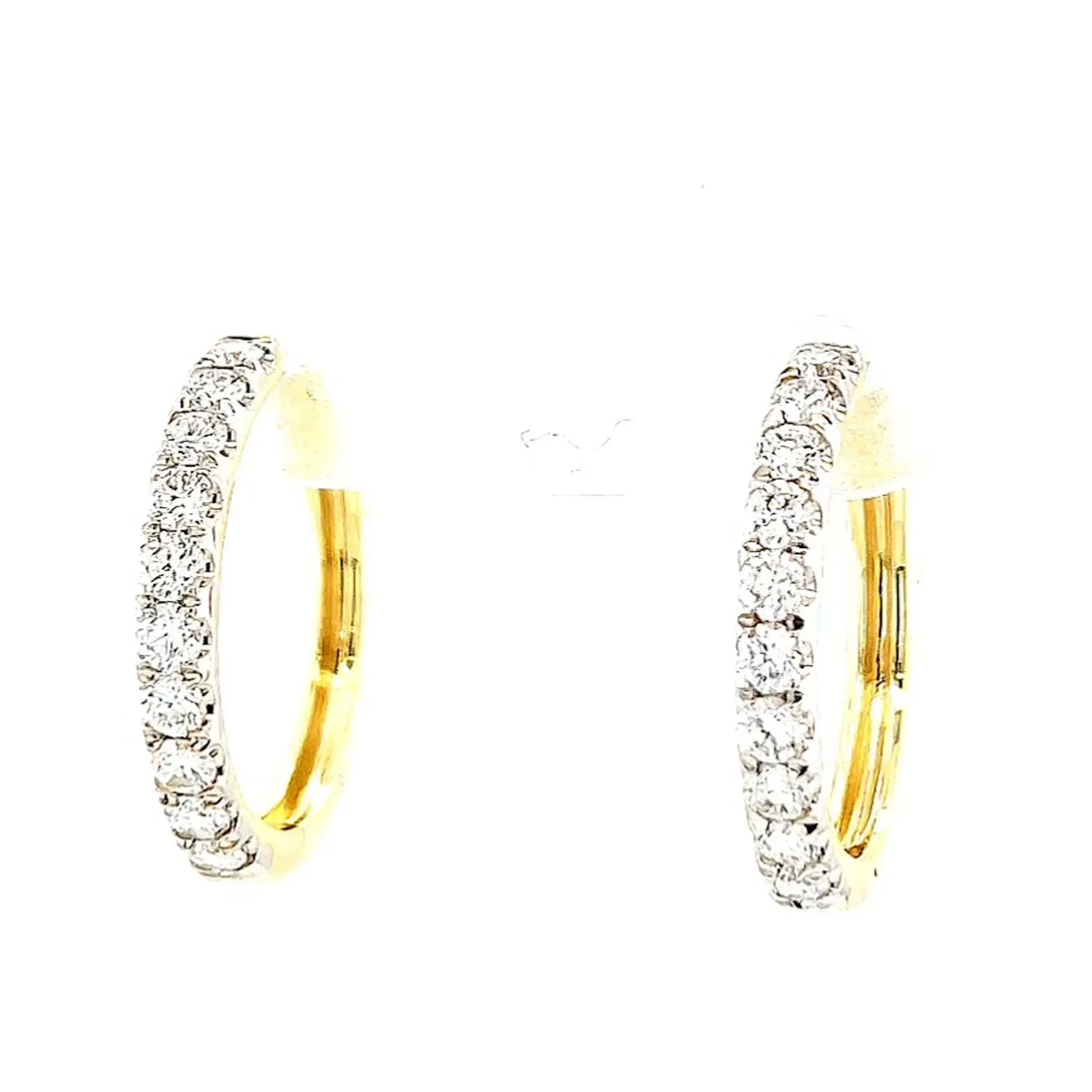 Celebration 9ct Two Tone Gold Round Brilliant Cut 1/2 CARAT tw of Lab Grown Diamonds Huggie Earrings