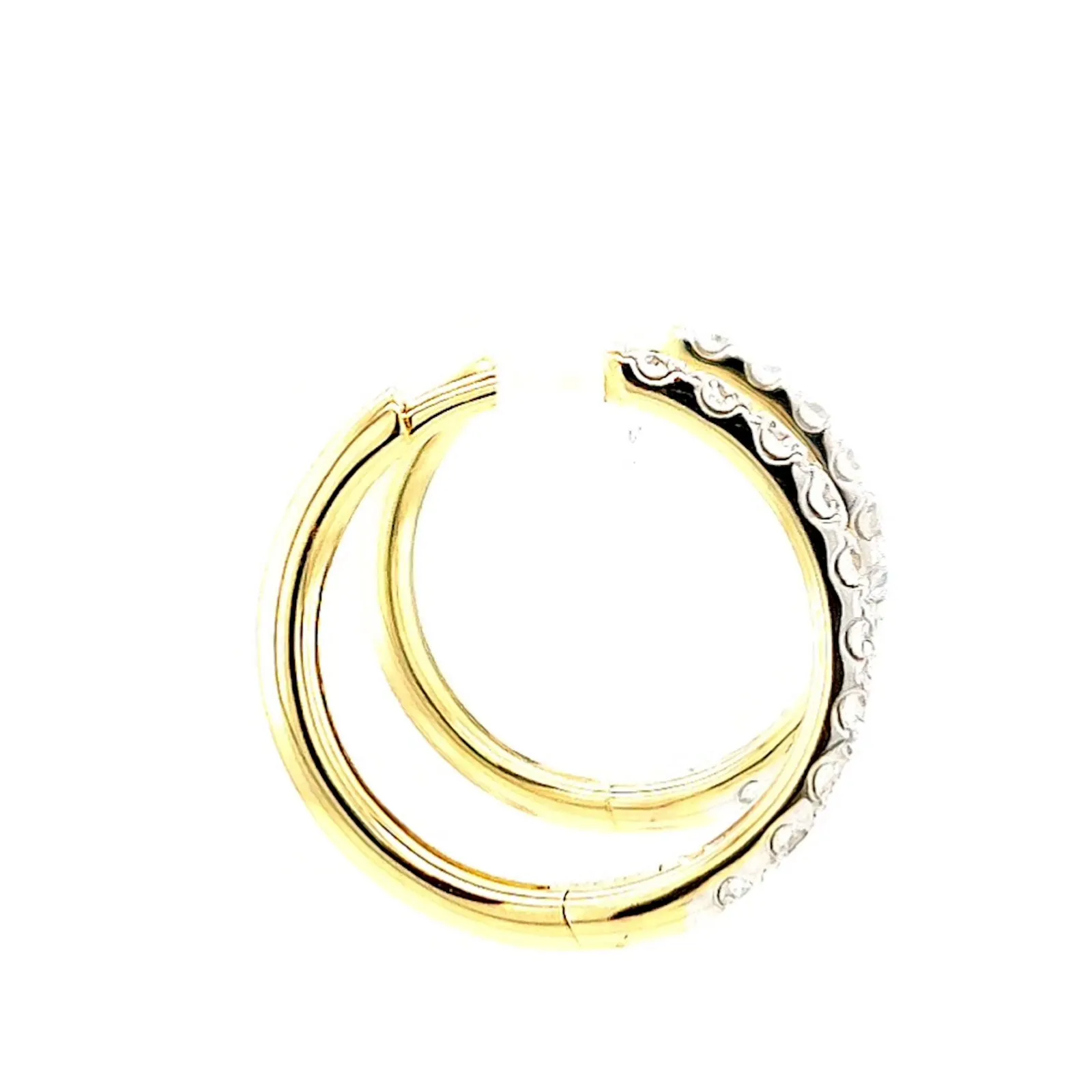 Celebration 9ct Two Tone Gold Round Brilliant Cut 1/2 CARAT tw of Lab Grown Diamonds Huggie Earrings