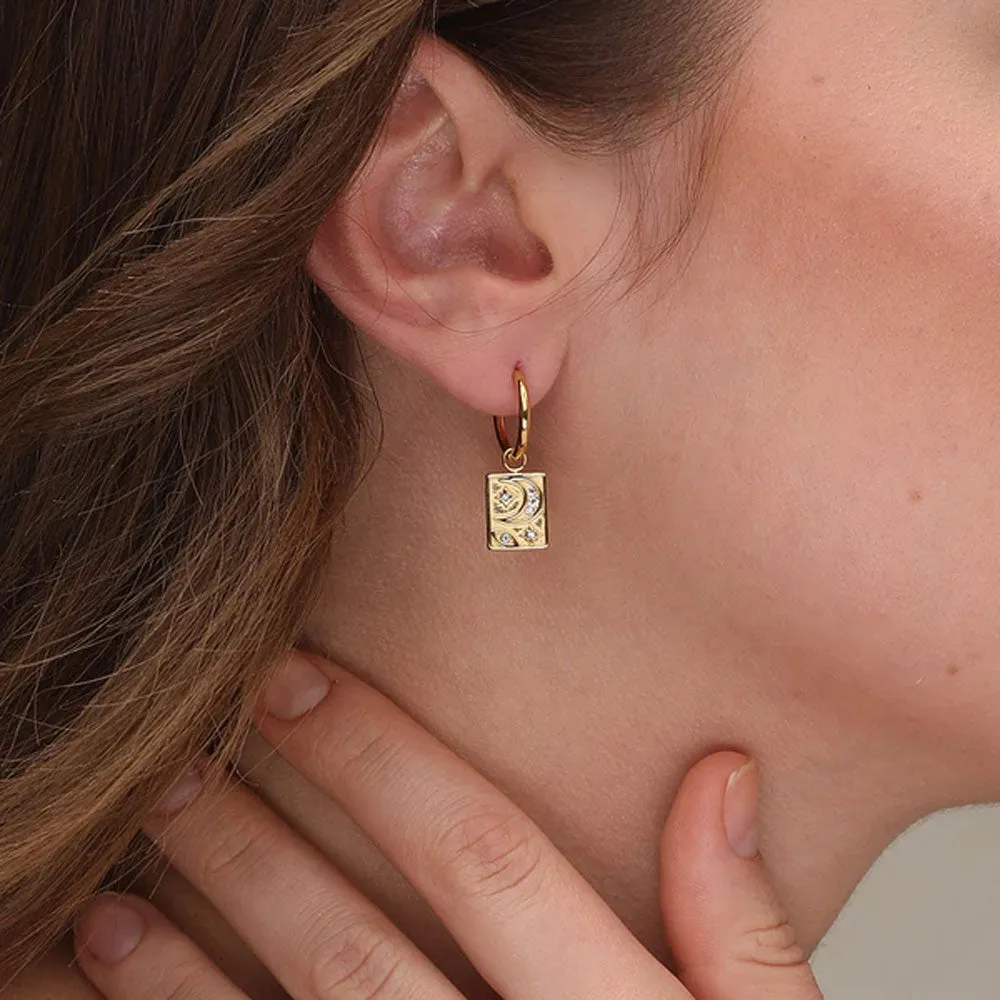 Celestial Square Dangle Earrings