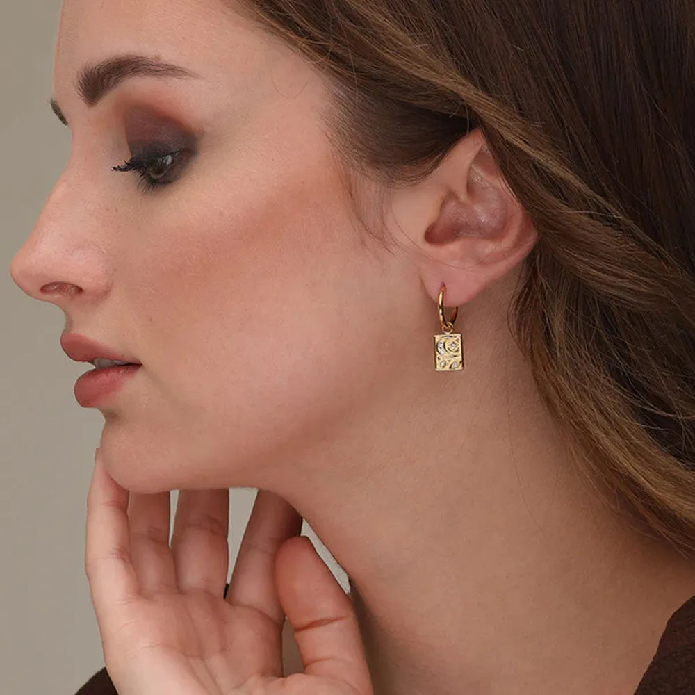 Celestial Square Dangle Earrings
