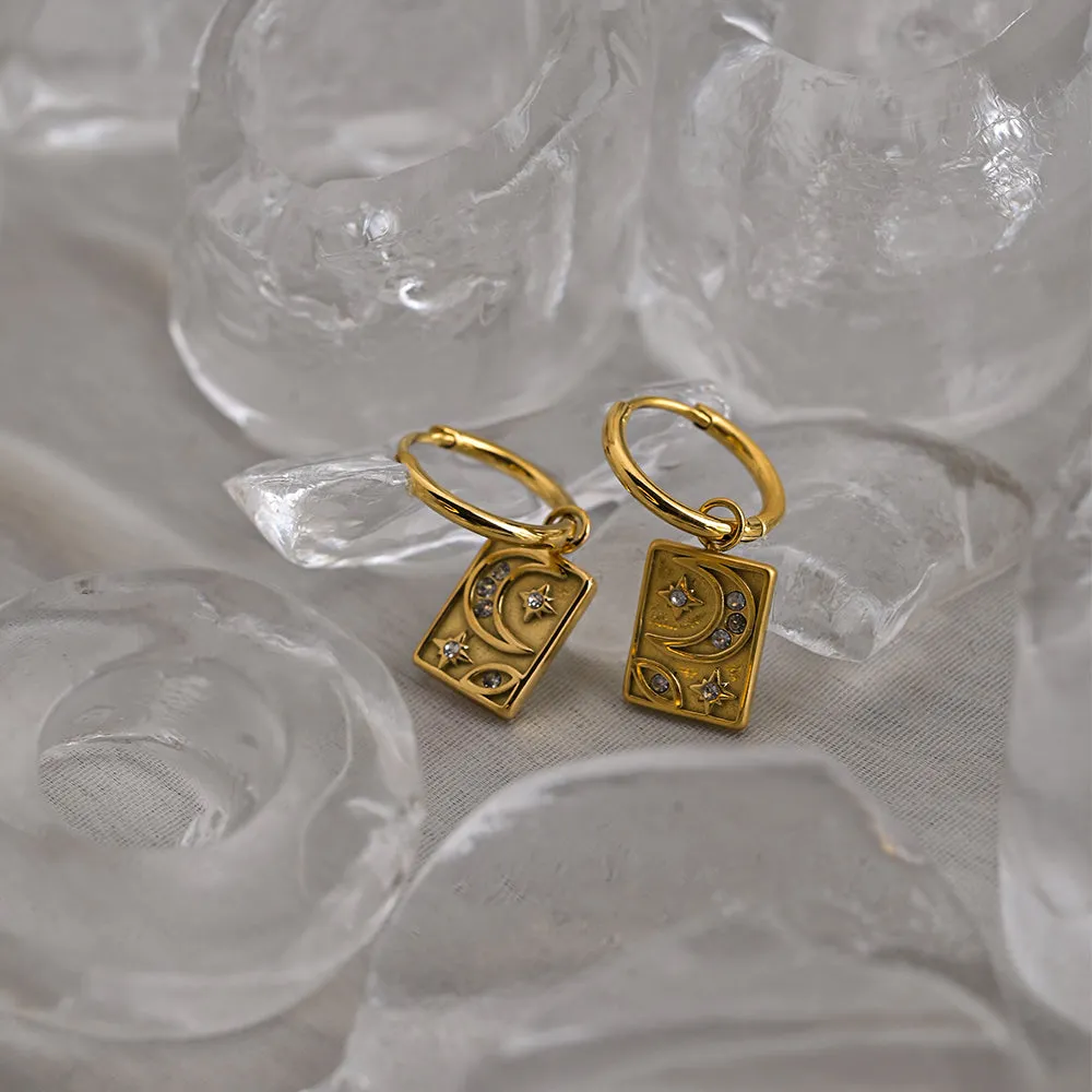 Celestial Square Dangle Earrings