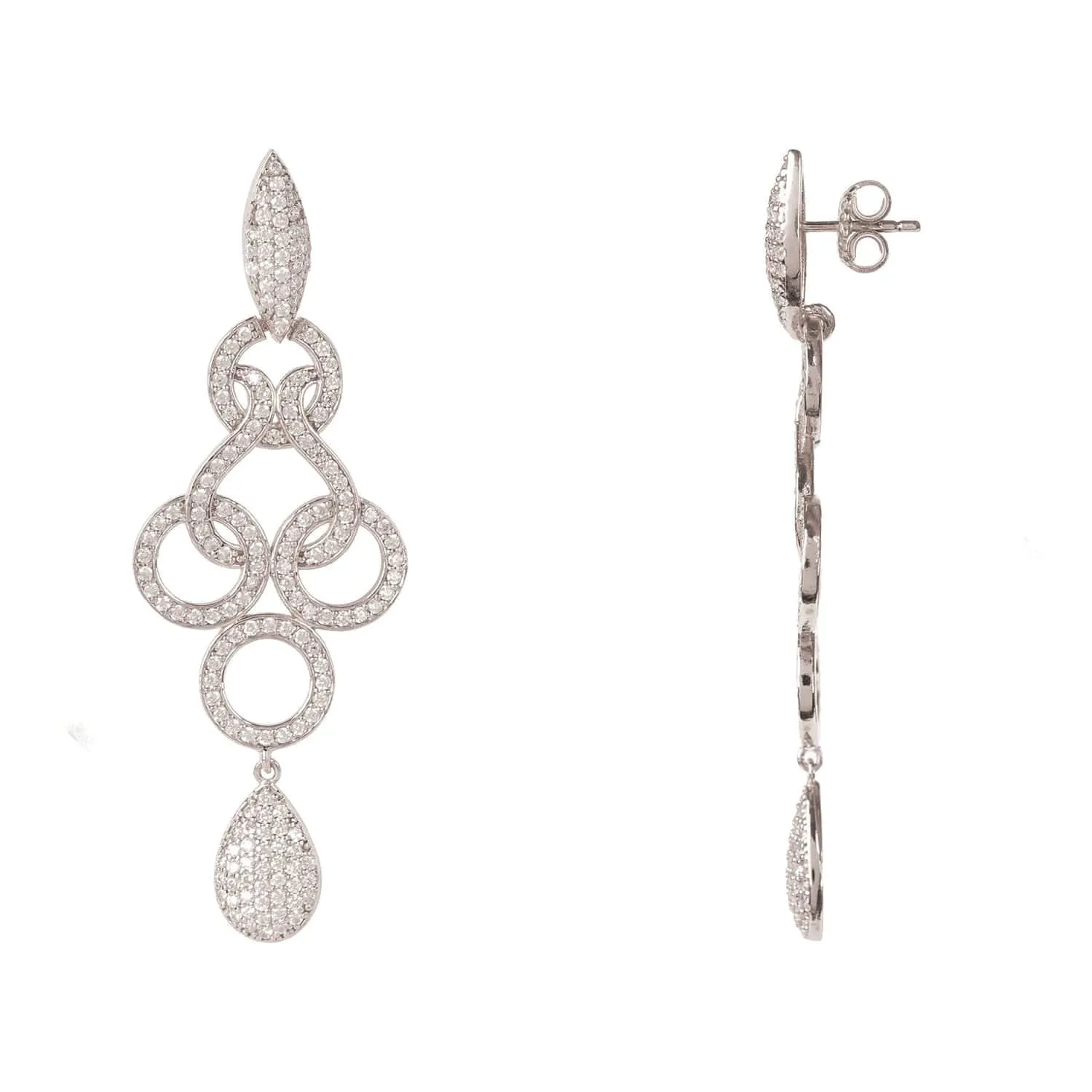 Celtic Knot Shannon Drop Earrings Silver