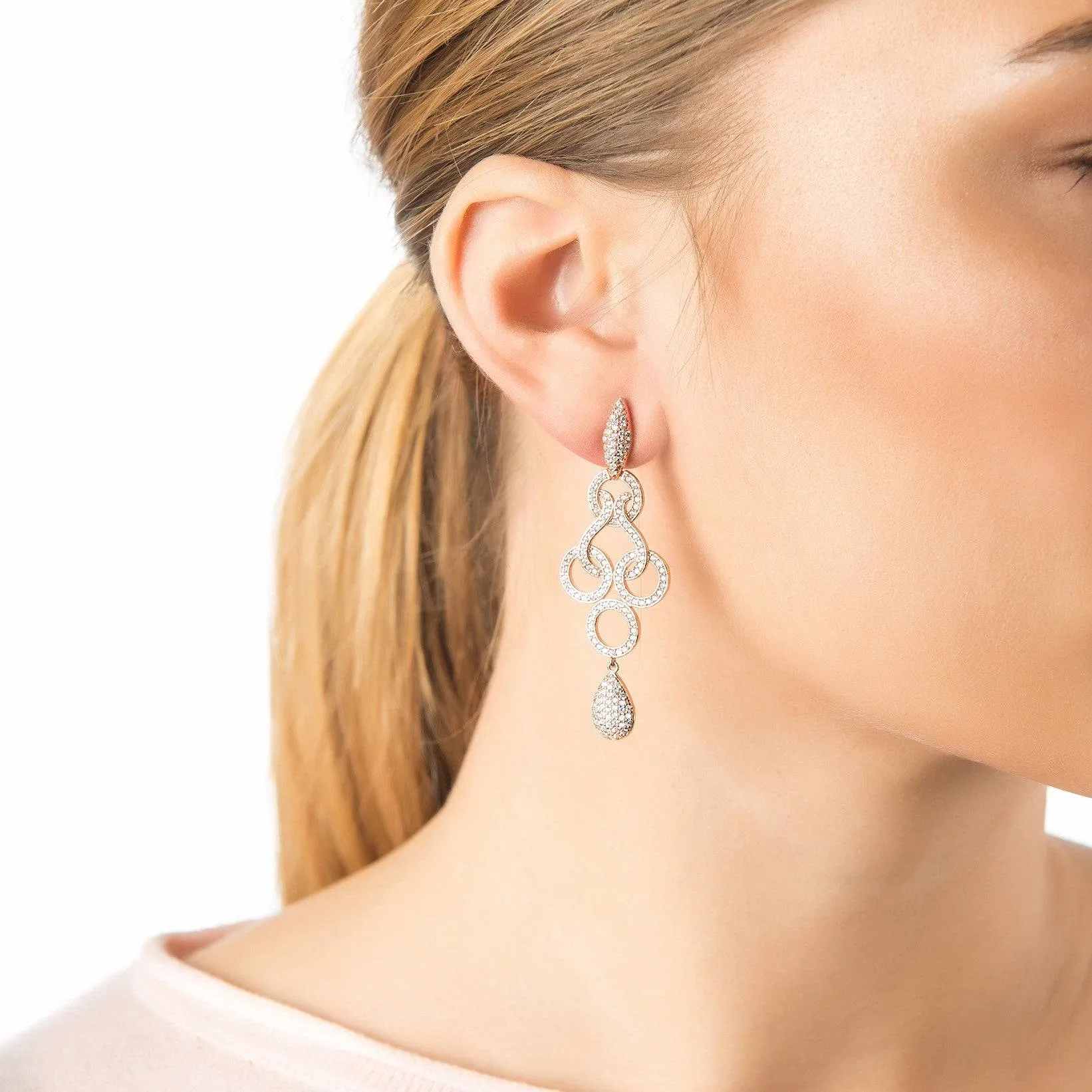 Celtic Knot Shannon Drop Earrings Silver