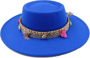 Classic Wholesale Fedora Hat Top Women's Men's White Flat Top Fedora Hat