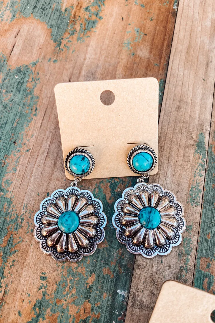 Concho Center Stone Earring | 3 COLORS