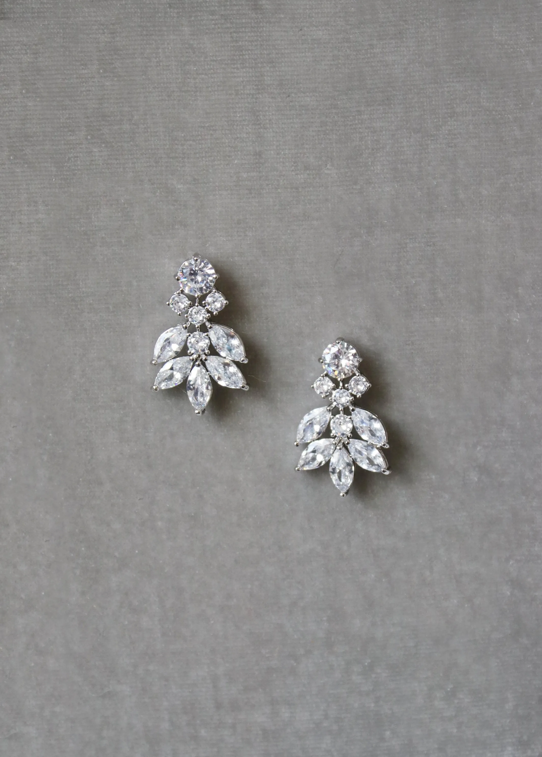 CRESSIDA Silver Simulated Diamond Cluster Earrings