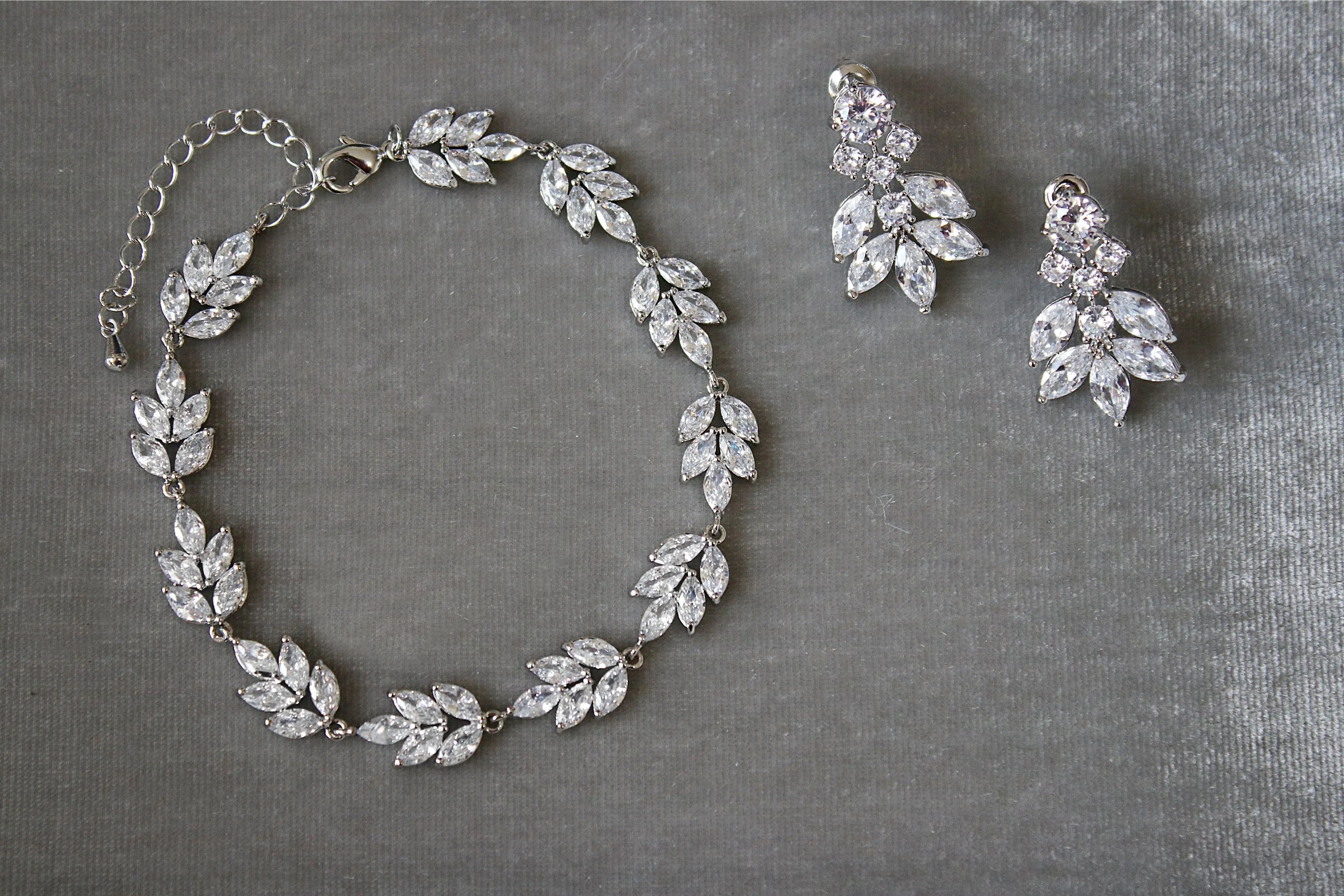 CRESSIDA Silver Simulated Diamond Cluster Earrings