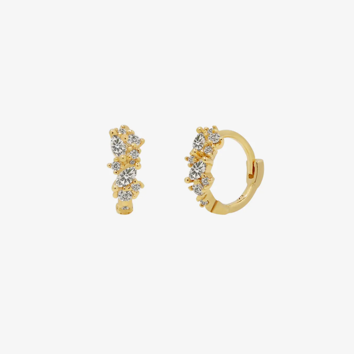 Cubic Cluster Huggie Earrings