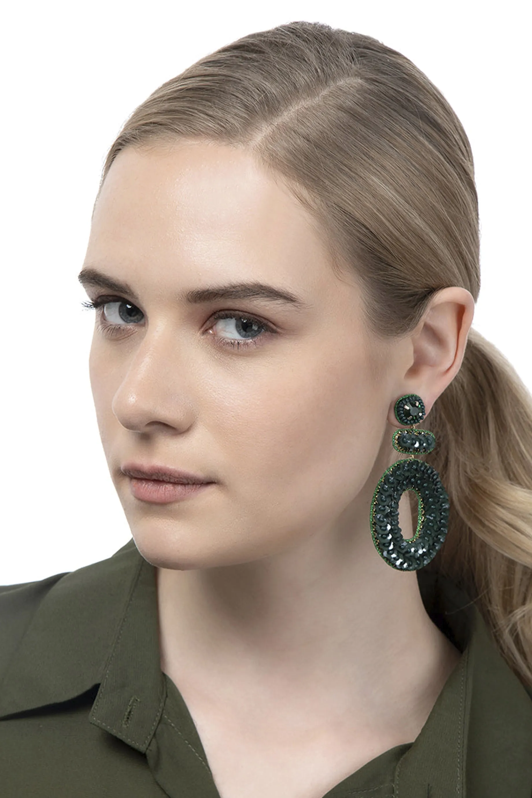 Deepa Gurnani Britt Earring - Green
