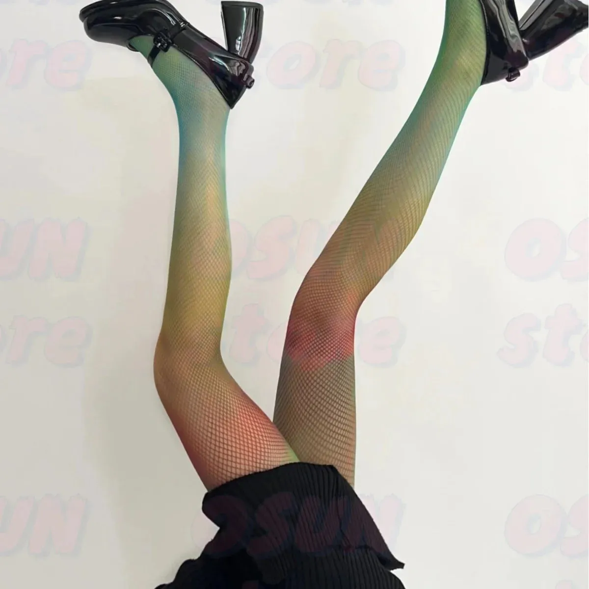 Degas- the Ombré Multicolored Fishnet Tights 3 Styles