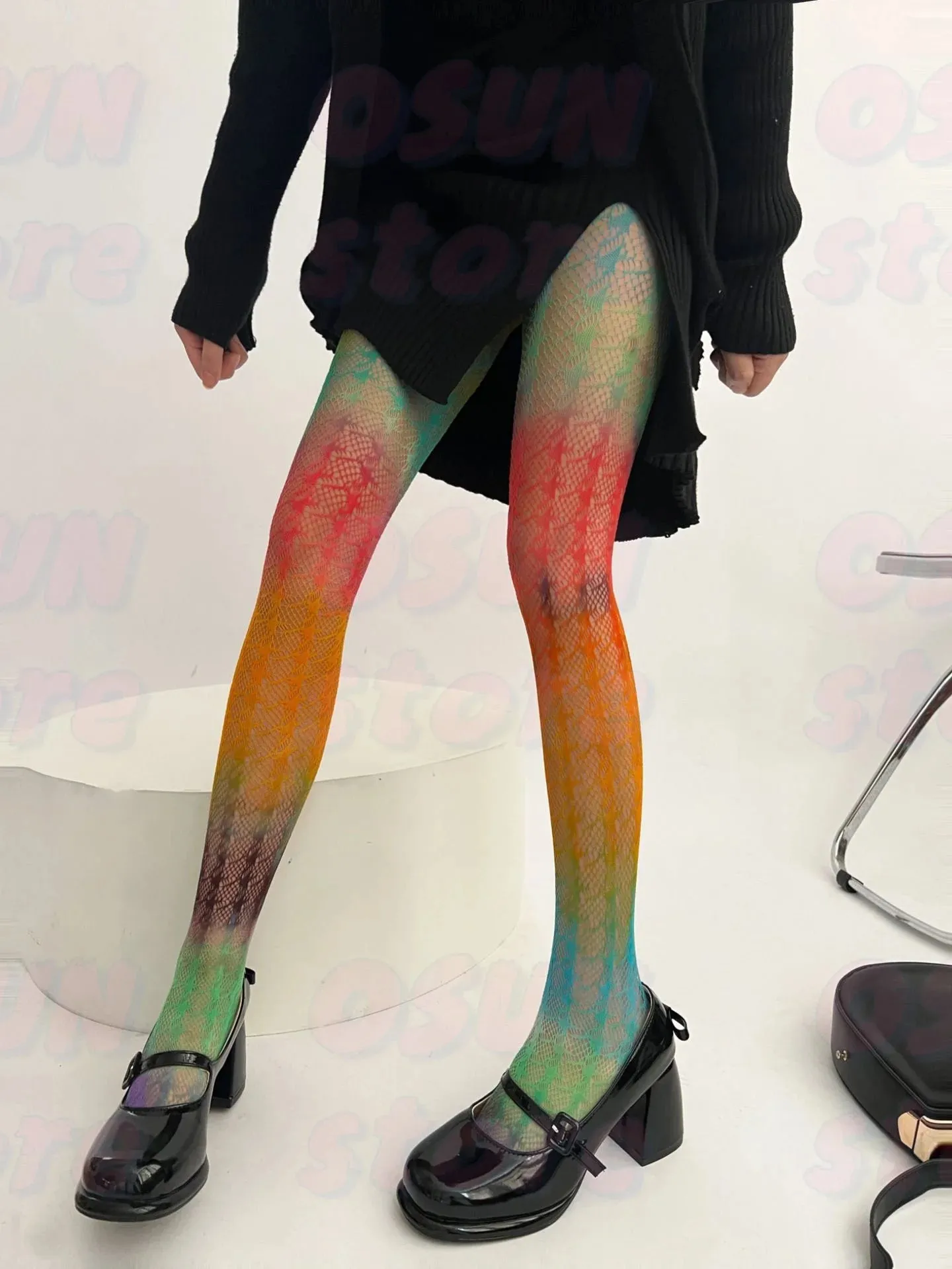Degas- the Ombré Multicolored Fishnet Tights 3 Styles