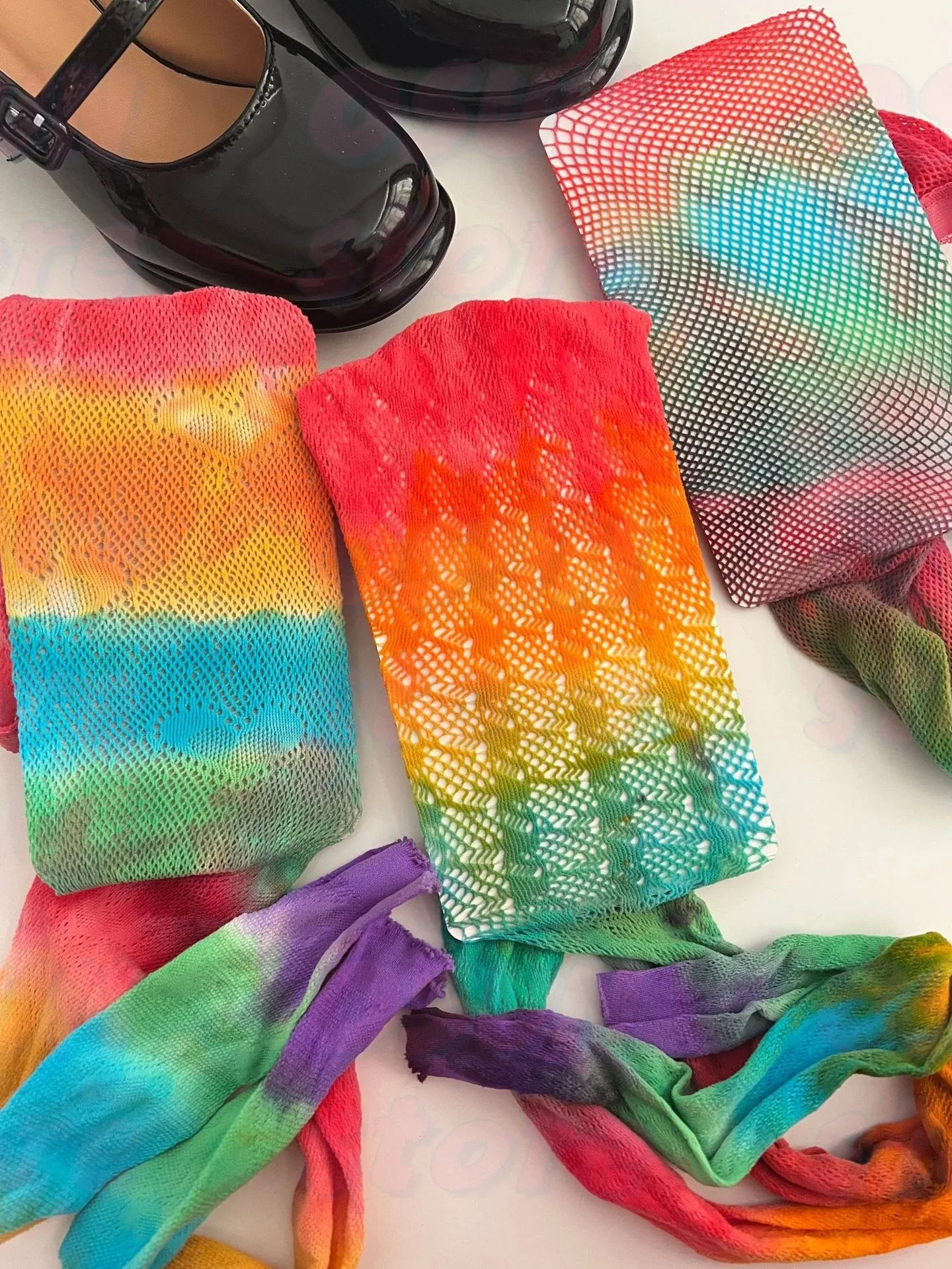 Degas- the Ombré Multicolored Fishnet Tights 3 Styles