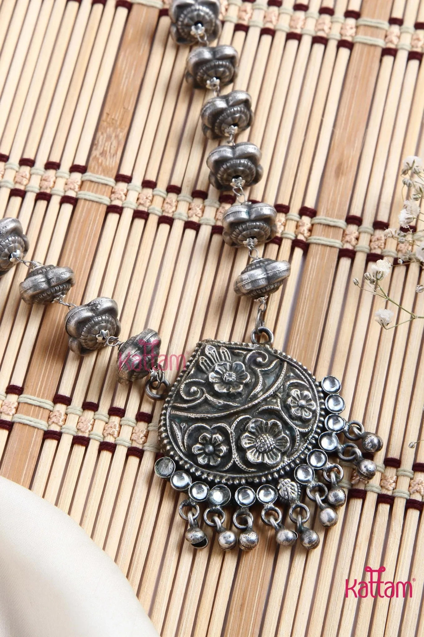 Designer Oxidised Silver Chain - Design 3