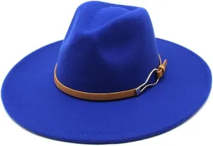 DHAEY Popular Large Brim Peach Heart Concave-Convex Wool Top Hat, Autumn and Winter Jazz Hat British Vintage Fashion Felt Hat Luopan Caps & Hats (Color : Sky-Blue, Size : 56-58cm)