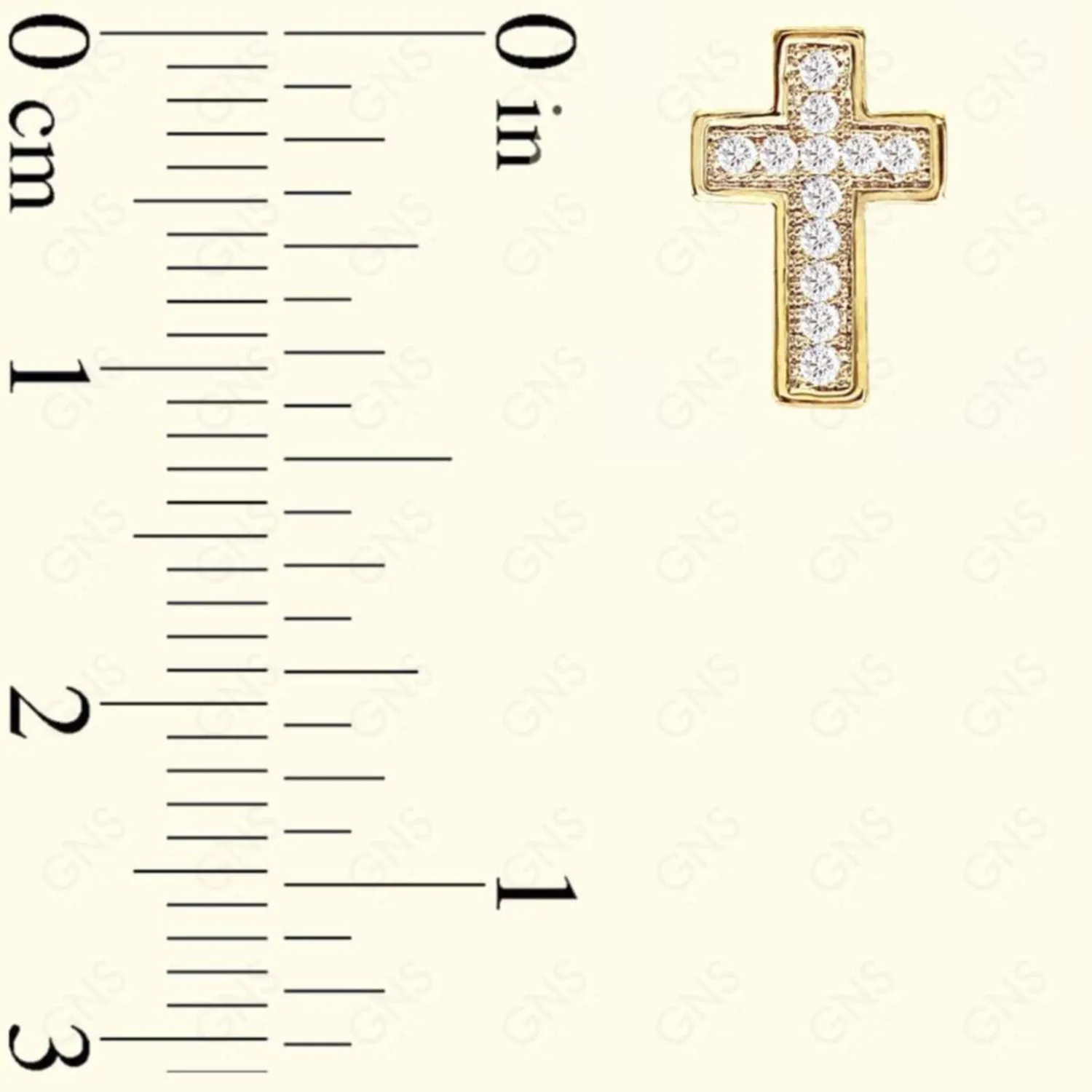 Diamond Look Cubic Zirconia Micro Pave Cross Earring
