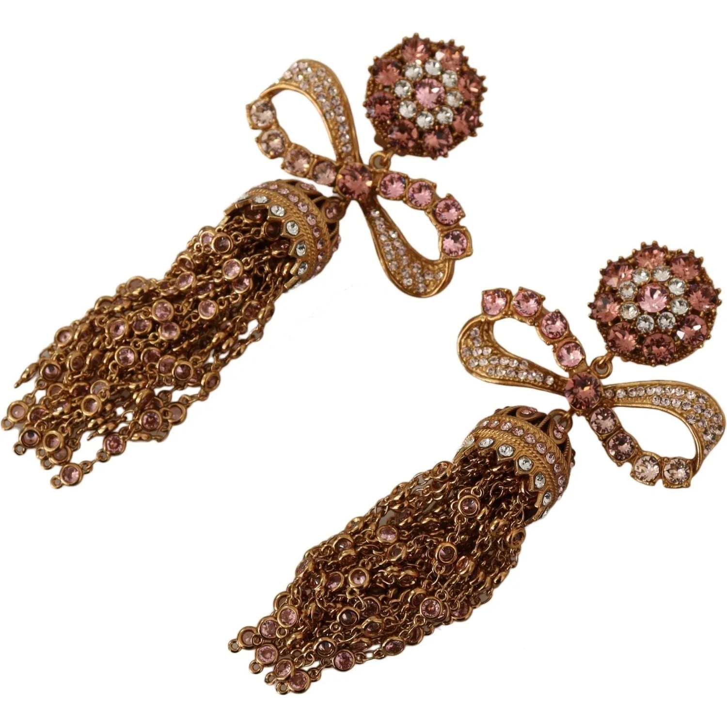 Dolce & Gabbana Elegant Antique Gold Bow Earrings