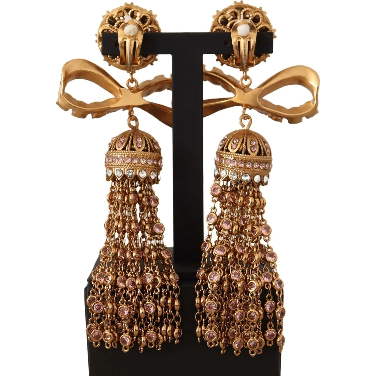 Dolce & Gabbana Elegant Antique Gold Bow Earrings
