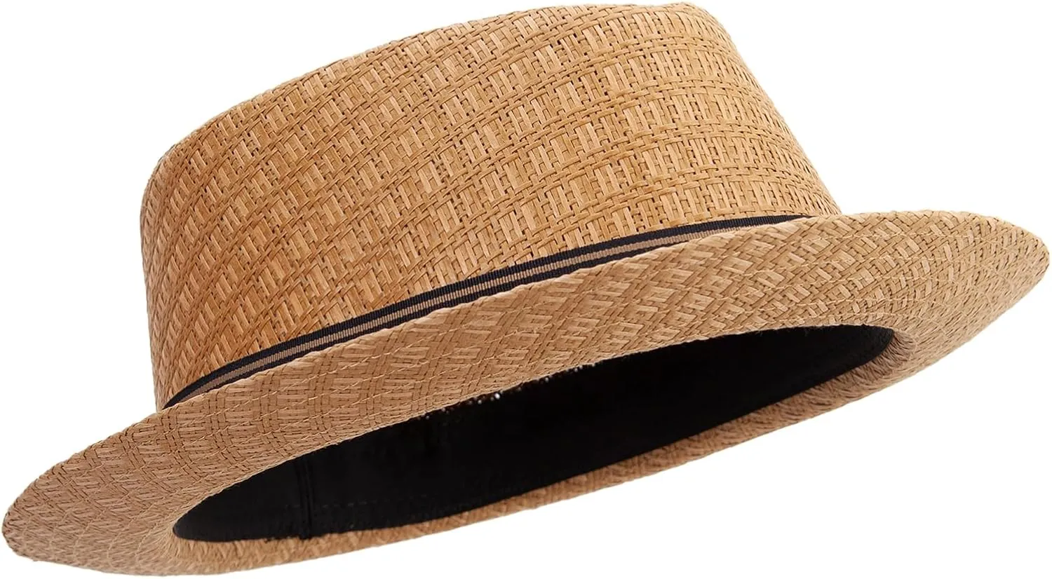 e4Hats.com Big Size Wove Paper Straw Wide Brim Porkpie Upbrim Fedora