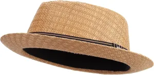 e4Hats.com Big Size Wove Paper Straw Wide Brim Porkpie Upbrim Fedora